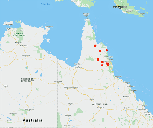 collecting locality map for 'Barclay-Millar, T.'