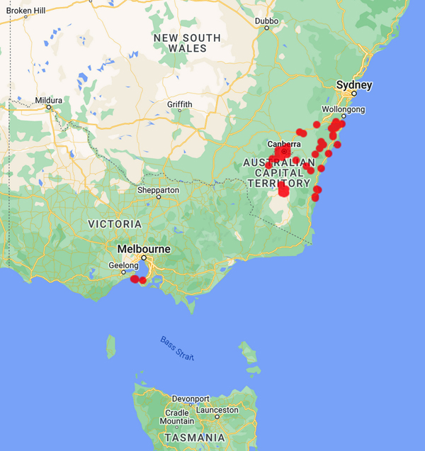 collecting locality map for 'Beeton, I.'