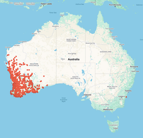 collecting locality map for 'Brockman, G.B.'