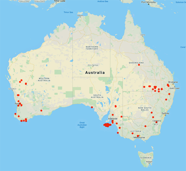 collecting locality map for 'Cashmore, A.B.'