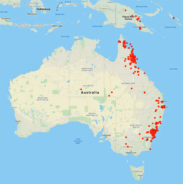 collecting locality map for 'Dockrill, A.'