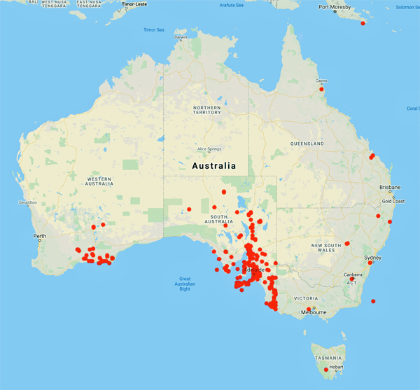 collecting locality map for 'Gill, W.'