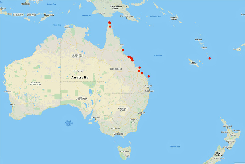 collecting locality map for 'MacGilivray, J.'