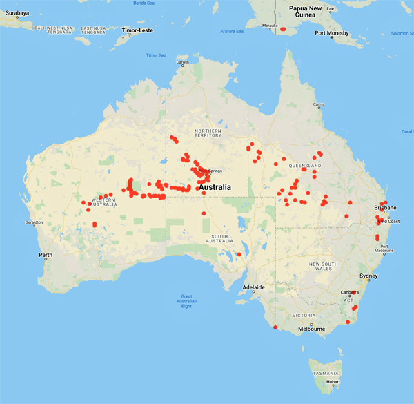 collecting locality map for 'Midgley, S.'