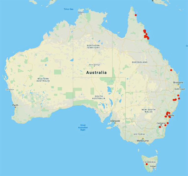 collecting locality map for 'Olsen I.S.'