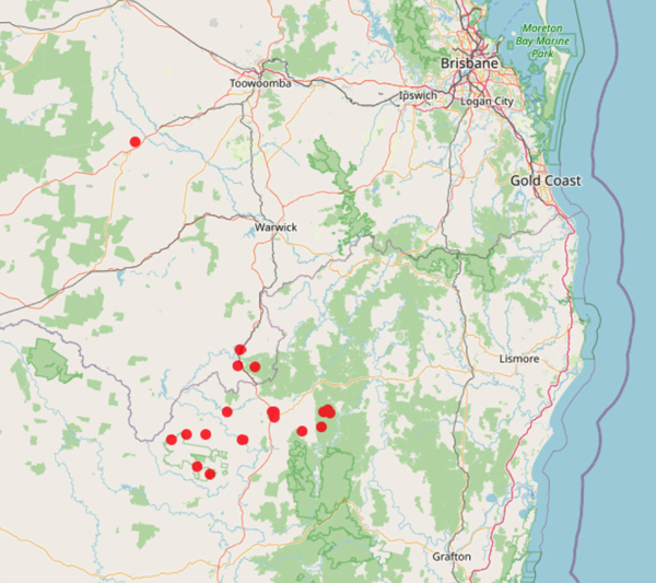 collecting locality map for Ovenden, P.