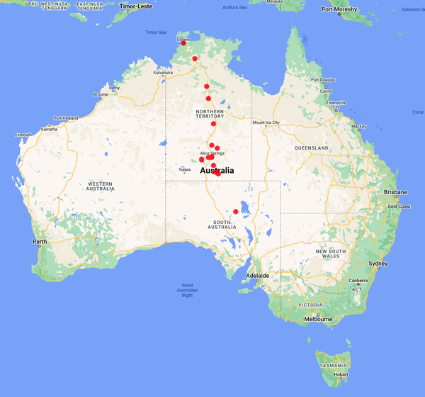 collecting locality map for 'Pink, O.'