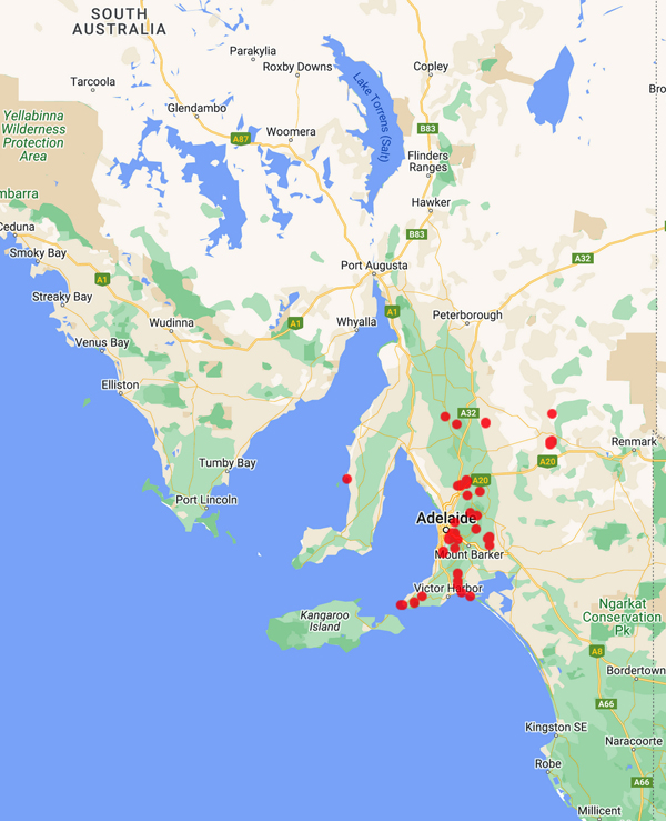 collecting locality map for 'Prescott, A.'