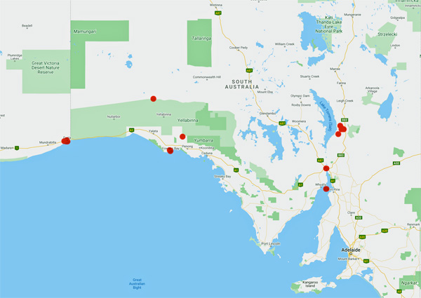 collecting locality map for 'Richards, T.P.'