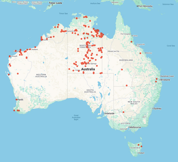 collecting locality map for 'Thompson, B.G.'