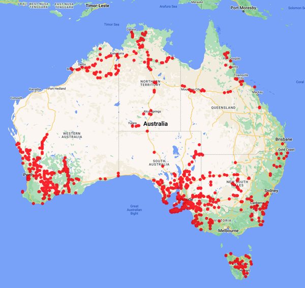 collecting locality map for West, J.G.