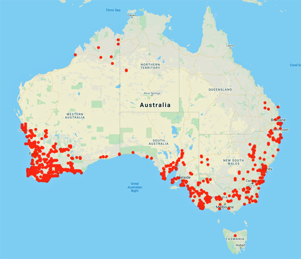 collecting locality map for Woolcock, 
    Collin.