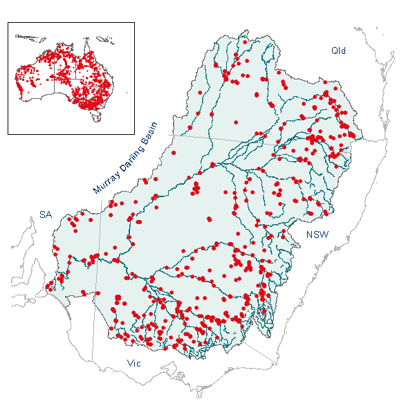 Eucalyptus camaldulensis map